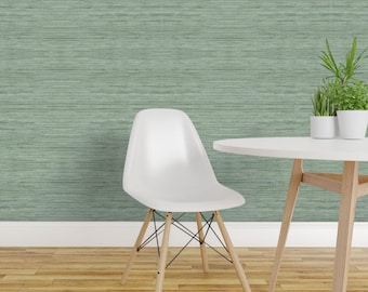 Sage Green Peel and Stick Wallpaper - Simple Coastal Nautical Neutral - Removable Wall Decor Art - Coastal Green by willowlanetextiles