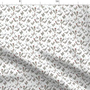 Chicken Cartoon Animal Fabric - Chickens // Farmyard Chicken Bird Farm Homestead Backyard Birds Chicken Rooster Chicks By Andrea Lauren