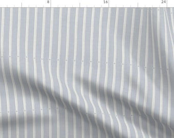 French Blue Stripes Fabric - Vintage Stripes by onesweetorange - French Rustic Shabby Chic Cottagecore Fabric by the Yard by Spoonflower