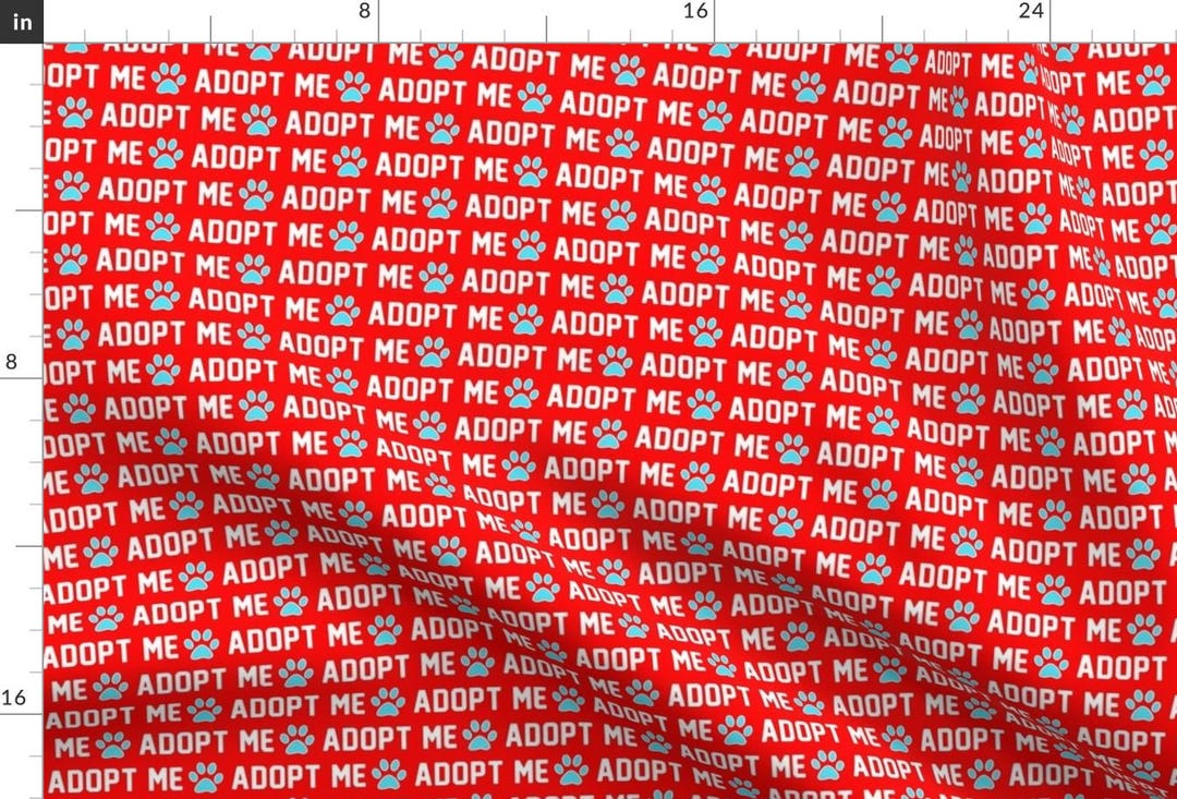 Canine Red Pet Adoption Fabric - Adopt Me Paws Americana by ...