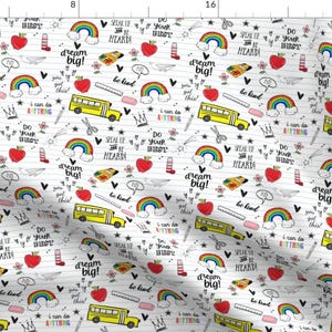 School Doodles Fabric - Back To School Doodles By Corasofia - Classroom Sketchbook Drawings Cute Cotton Fabric By The Yard With Spoonflower
