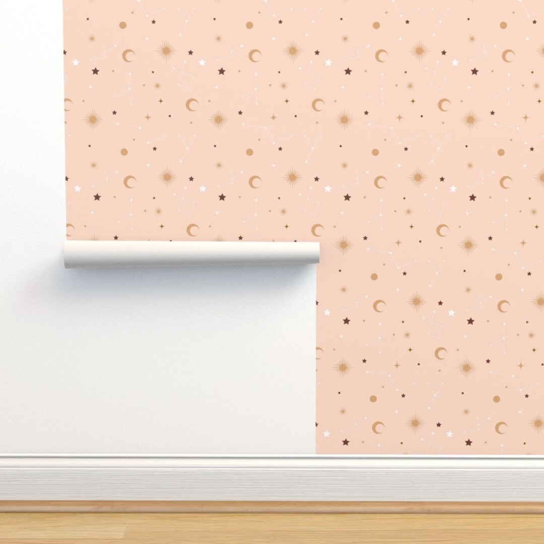 Pink Wallpaper Pink Constellations by Lilie_design Stars - Etsy