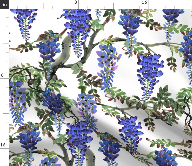 Summer Wisteria Fabric Wisteria by Svetlana Prikhnenko Etsy