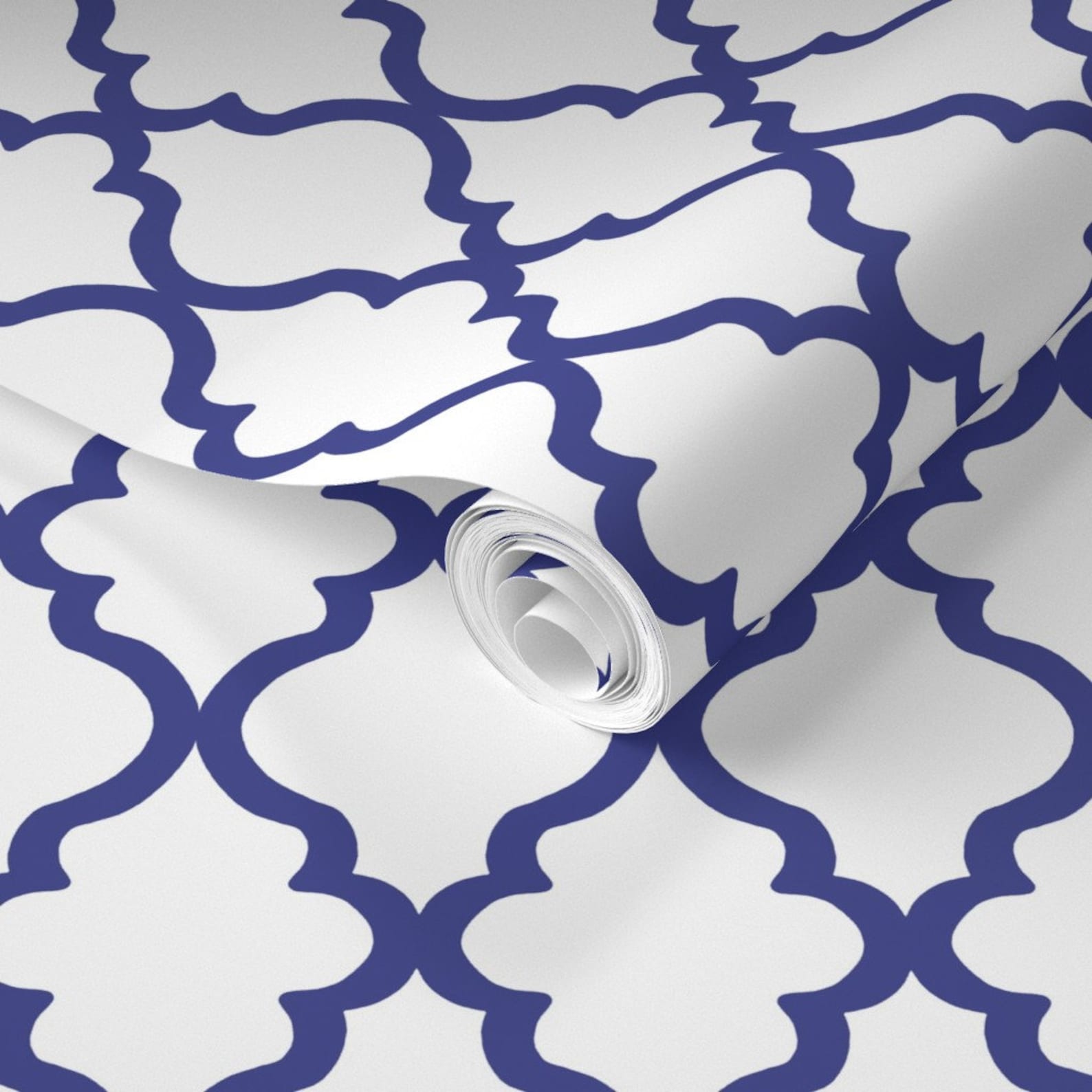 Quatrefoil Wallpaper Quatrefoil by Joyfulrose Blue White Etsy