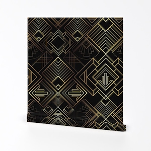 Art Deco Removable Peel and Stick Wallpaper - Vintage Retro Geometric Art Deco - Wall Art Wall Decor - The Brilliant Bizby  by diseminger