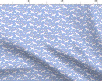 Unicorn Fabric - Pastel Unicorn Fabric Baby Girls Unicorns By Charlottewinter - Unicorn Cotton Fabric By The Yard With Spoonflower
