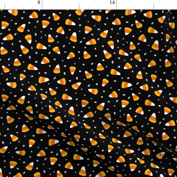 Halloween Candy Fabric - Halloween Candy Corn Black by jaymehennel - Halloween Candy Candy Corn Black Fabric by the Yard by Spoonflower