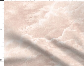 Blush Clouds Fabric - Cloud 9 by fischkandi - Weathered Minimal Serene Simple Soft Pink Beige Dawn Sky Fabric by the Yard by Spoonflower