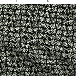 Floral Fabric - Plumerias 1c Small By Muhlenkott - Small Monochromatic Flowers Illustration Cotton Fabric By The Yard With Spoonflower