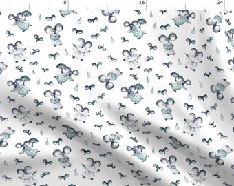 Kids Mouse Fabric - Mice Are Nice By Julieprescesky - Gender Neutral Watercolor Nursery Decor Cotton Fabric By The Yard With Spoonflower