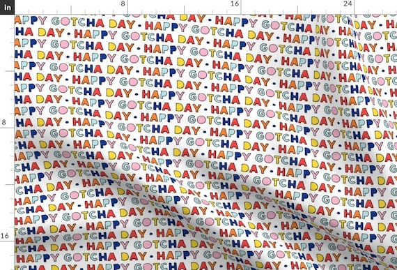 Happy Gotcha Day Pet Adoption Fabric - Happy Gotcha Day! - White - Lad19 By Littlearrowdesign - Happy Gotcha Day Fabric With Spoonflower