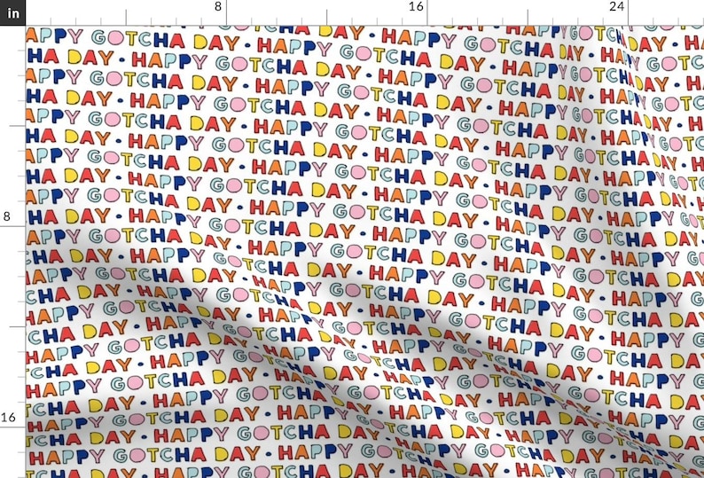 Happy Gotcha Day Pet Adoption Fabric - Happy Gotcha Day! - White - Lad19 By Littlearrowdesign - Happy Gotcha Day Fabric With Spoonflower image 1