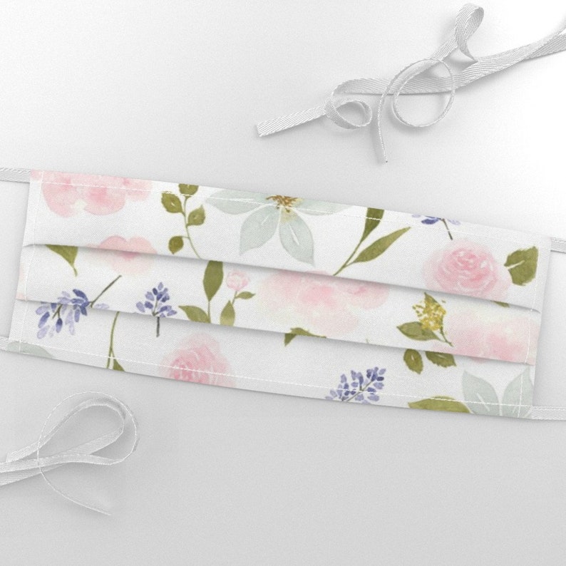 Spring Floral Wedding Fabric Lavender And Roses By Mintpeony Etsy