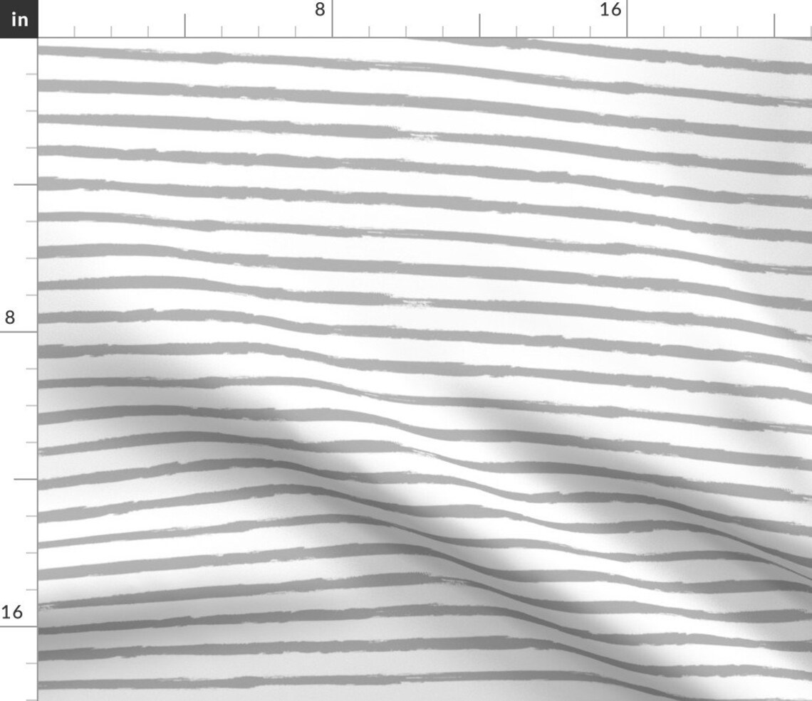 Gray and White Stripe Fabric Mediumgray Painted Stripes on Etsy