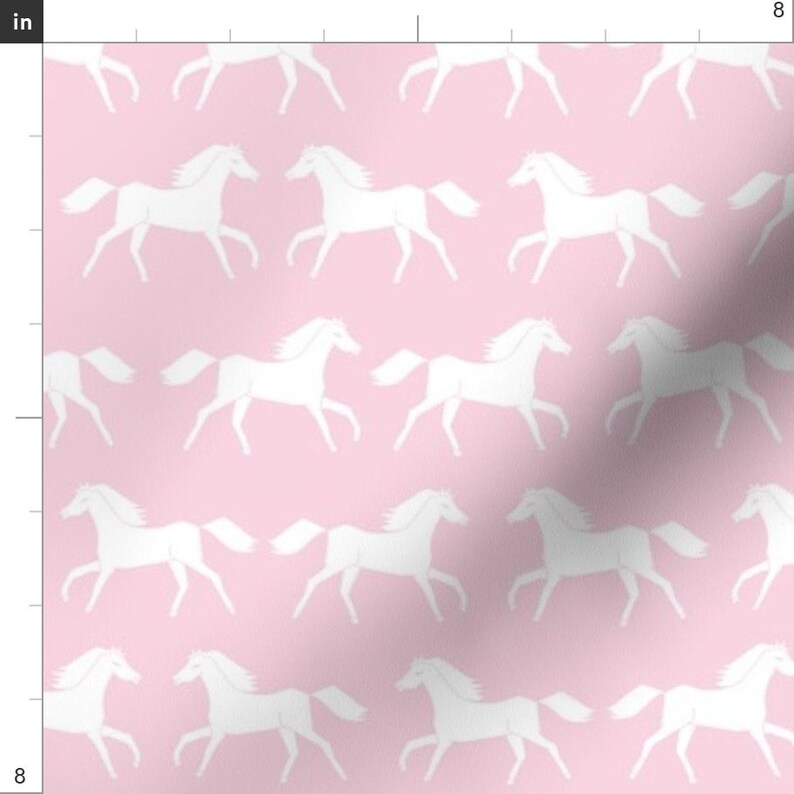 Horse Fabric Horses // Baby Girl Pastel Pink Sweet Little Etsy