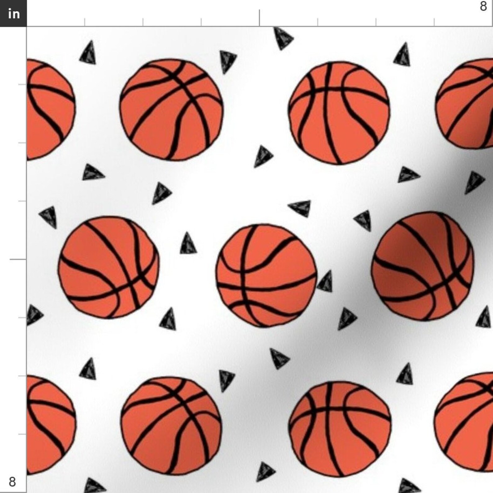 Basketball Fabric Sports Basketball Themed Fabric White by Etsy