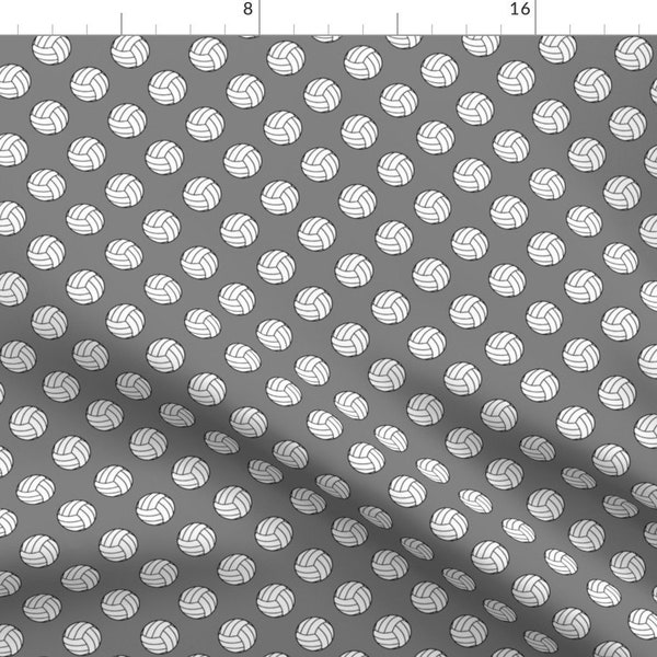 Volleyball Fabric - Summer Volleyballs On Medium Gray By Mtothefifthpower - Summer Beach Sports  Cotton Fabric By The Yard With Spoonflower