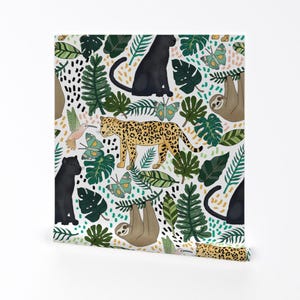 Rain Forest Wallpaper - Emerald Rain Forest Animals By Tangerine-Tane - Custom Printed Removable Self Adhesive Wallpaper Roll by Spoonflower image 1