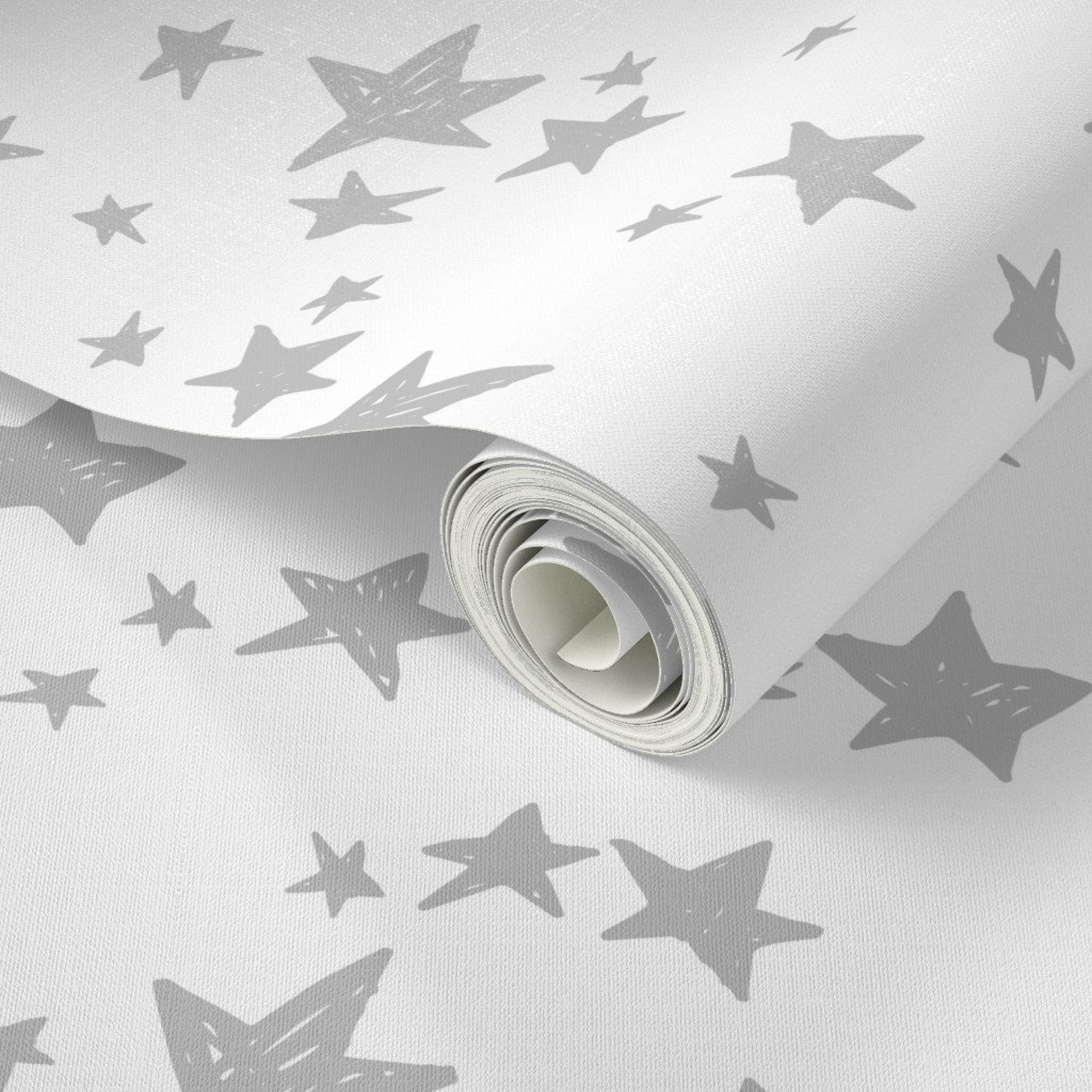 Nursery Wallpaper Stars White and Slate Grey by Andrea Etsy
