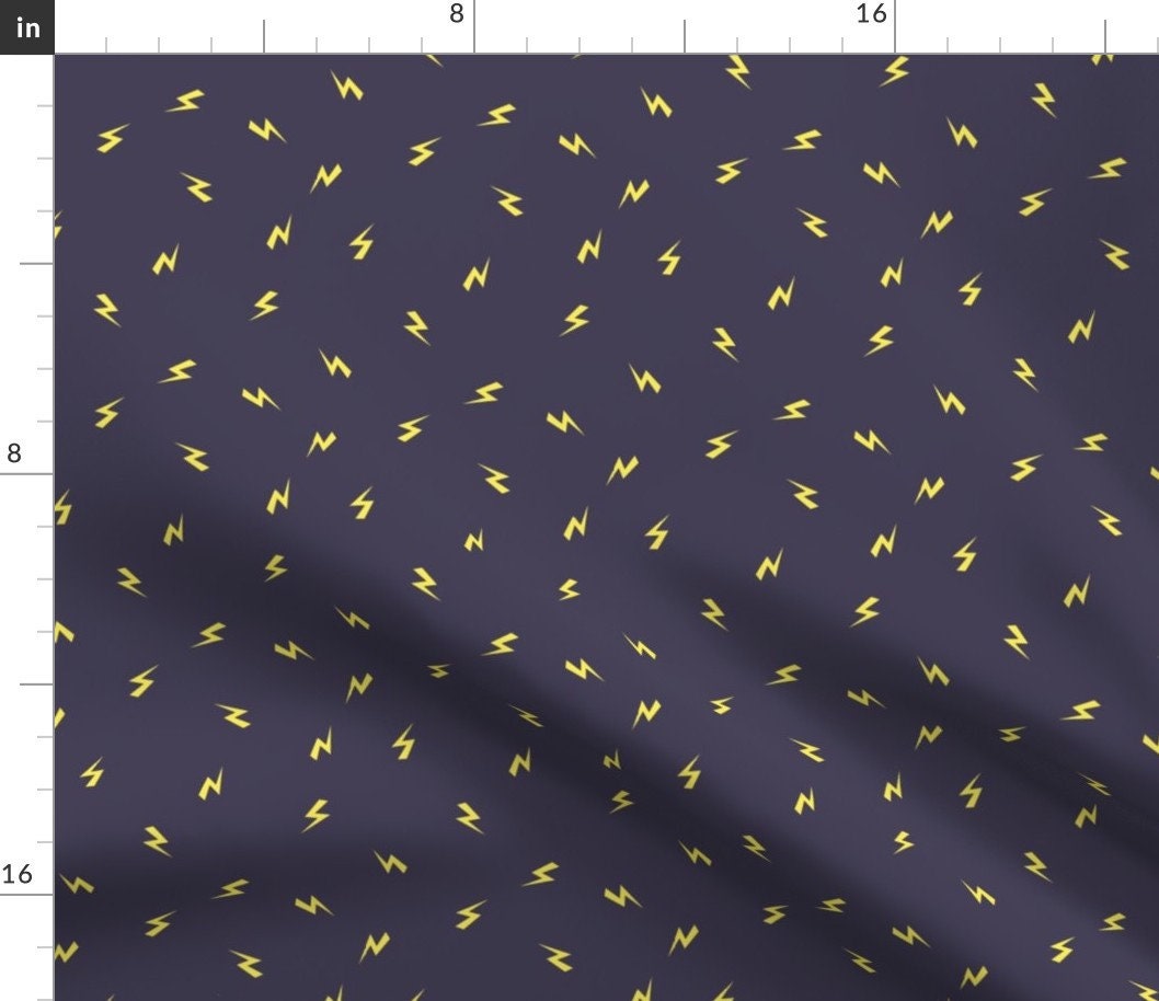 Lightning Bolt Fabric Super Racoon Thunder by Ewa Brzozowska Etsy