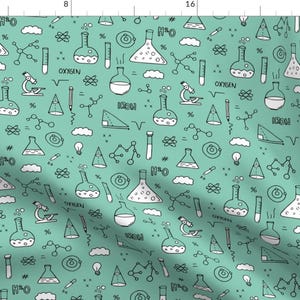 Chemistry Fabric - School Science Physics Math Class Lab Teacher Student By Littlesmilemakers - Cotton Fabric by the Yard with Spoonflower