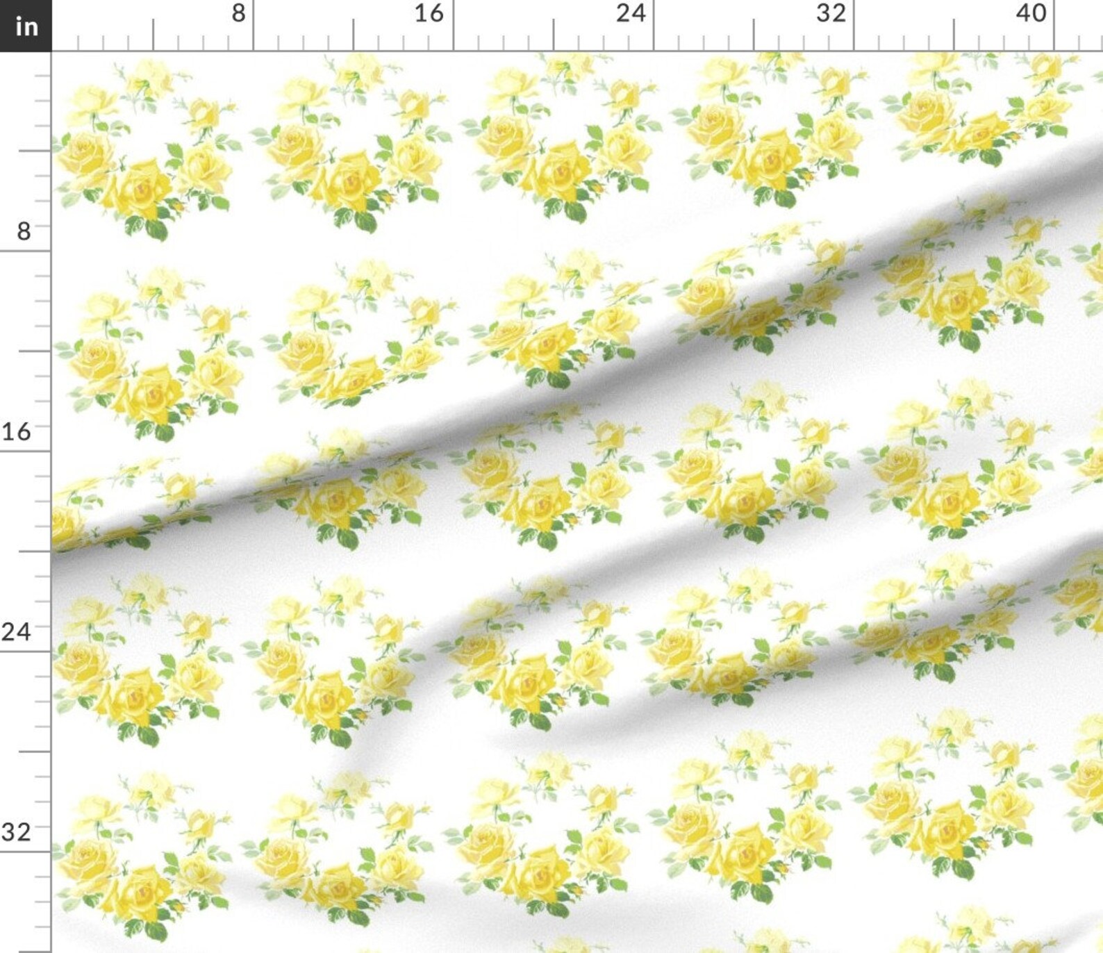 Vintage Yellow Rose Fabric Caroline Yellow Rose Wreath by Etsy