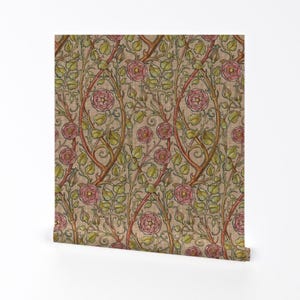 Rose Bush Wallpaper - Briar Rose By Peacoquettedesigns - Rose Custom Printed Removable Self Adhesive Wallpaper Roll by Spoonflower