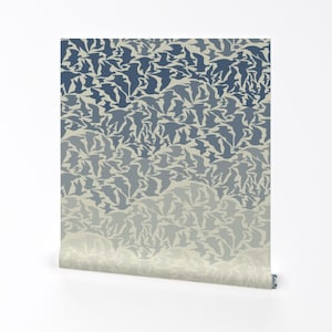 Bird Wallpaper - Pigeons Wallpaper By Ceanirminger - Blue Gradient Custom Printed Removable Self Adhesive Wallpaper Roll by Spoonflower