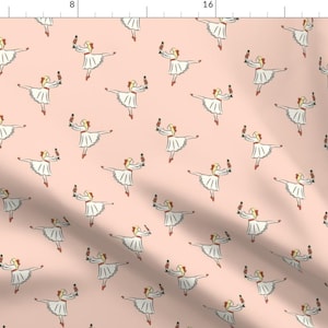 Nutcracker Fabric - Ballet Fabric Nutcracker Clara Peach By Littlearrowdesign - Holiday Christmas Cotton Fabric By The Yard With Spoonflower
