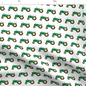 Farming Fabric - Tractor - Green Yellow By Littlearrowdesign - Farming Tractor Country Farm Boys Cotton Fabric By The Yard With Spoonflower