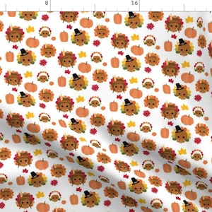 Thanksgiving Fabric - Thanksgiving By Nagoreillustrations American Holiday Turkeys Pilgrims - Cotton Fabric By The Yard With Spoonflower