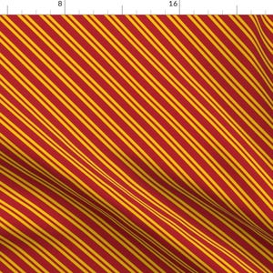 Burgundy and Yellow Stripe Fabric - Magic Inspired Lion Diagonal Stripes By Designedbygeeks - Cotton Fabric by the Yard with Spoonflower