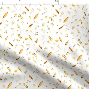 Fall Growing Grains Fabric - Fields Of Barley Wheat Farming - Gold By Sweetseasonsart - Fall Cotton Fabric By The Yard With Spoonflower