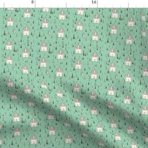 Castle Fabric - Castle Whimsy By Sweetmelodydesigns - Fairy Tale Princess Castle Nursery Kids Cotton Fabric By The Yard With Spoonflower