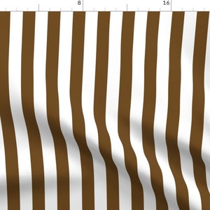 Dark Brown Fabric - Stripes - Vertical - 1 Inch (2.54cm) - Dark Brown White By Elsielevelsup - Cotton Fabric By The Yard With Spoonflower