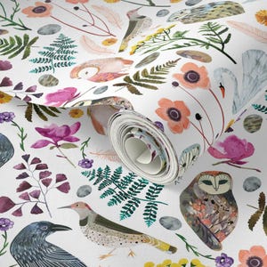 Birds Wallpaper - Lucid Dreams Miss Mystic - Large By Zoe Ingram - Bird Custom Printed Removable Self Adhesive Wallpaper Roll by Spoonflower image 3