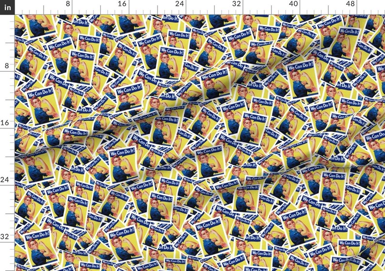 Rosie The Riveter Fabric Rosie The Riveter By Spacefem Etsy