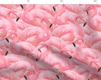 Vintage Flamingo Fabric - Flamingo Fever In Pink By Willowlanetextiles - Flamingo Cotton Fabric By The Yard With Spoonflower
