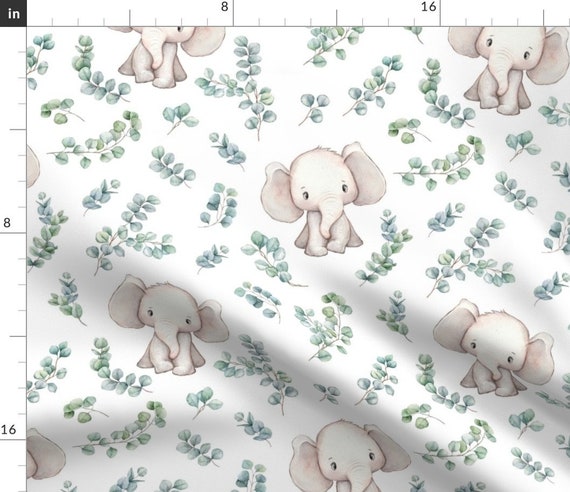 Ambesonne Elephant Nursery Fabric by The Yard, Baby Algeria