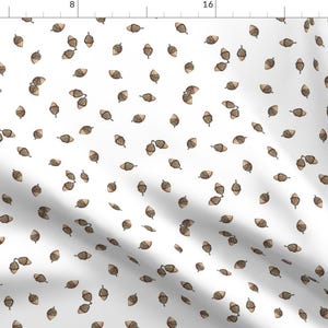 Forest Fabric - Illustrated Acorns By Laurawrightstudio - Woodland Forest Autumn Cotton Fabric By The Yard With Spoonflower