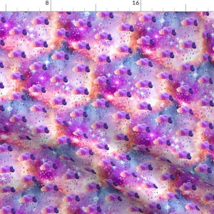 Pink Galaxy Fabric - Galaxy Acid Rain By Versodile - Galaxy Space Rain Cloud Colorful Girls Cotton Fabric By The Yard With Spoonflower