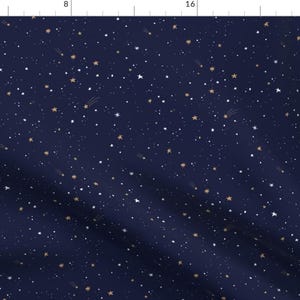 Navy Polka Dots Night Sky Navy Fabric - Starry Sky Astrological Blue By Shelbyallison - Navy Cotton Fabric By The Yard With Spoonflower