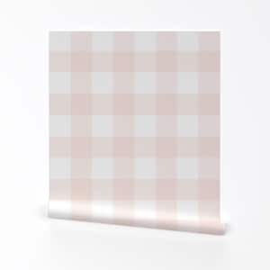 Rosa Gingham Tapete - Rosa und weißes Gingham Von Peacoquettedesigns - Individuell bedruckte, entfernbare, selbstklebende Tapetenrolle von Spoonflower
