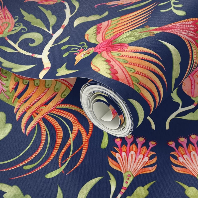 Art Nouveau Floral Wallpaper Paradise Garden by Sonyara Etsy