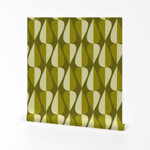 Green Retro Spades Removable Peel and Stick Wallpaper - Mid Century Retro Cool - Wall Art Wall Decor - Vintage Spades by thewellingtonboot
