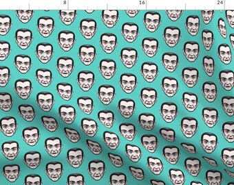 Dracula Fabric - Dracula - Teal - Halloween By Littlearrowdesign - Dracula On Teal Halloween Cotton Fabric By The Yard With Spoonflower