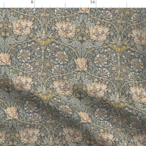William Morris Fabric - Honeysuckle Small by peacoquettedesigns -  Art Nouveau Floral Botanical Edwardian Fabric by the Yard by Spoonflower