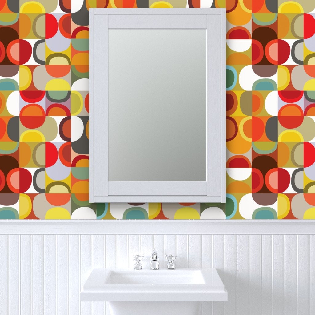 Mod Wallpaper Juicy Lime Squeeze by Kurtcyr Bauhaus Modern - Etsy