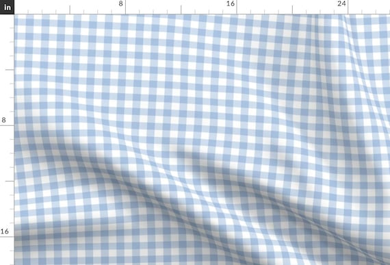 Gingham Fabric - Stockholm Gingham Blueberry By Lilyoake - Gingham Blueberry White Checked Cotton Fabric By The Yard With Spoonflower