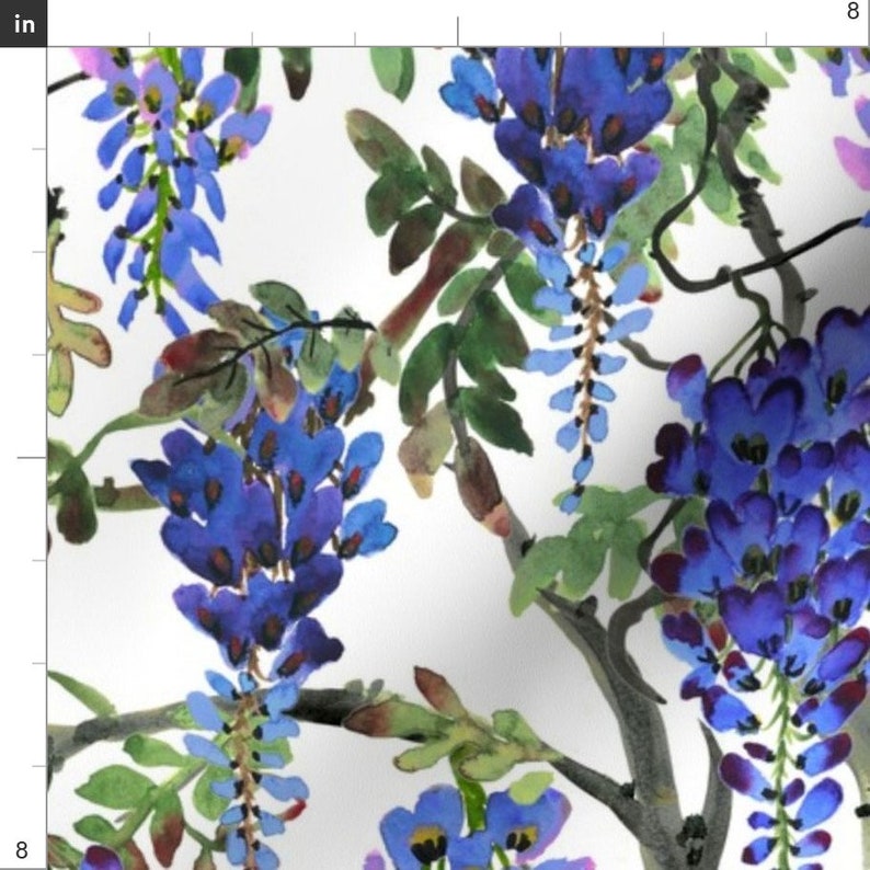 Summer Wisteria Fabric Wisteria by Svetlana Prikhnenko Etsy